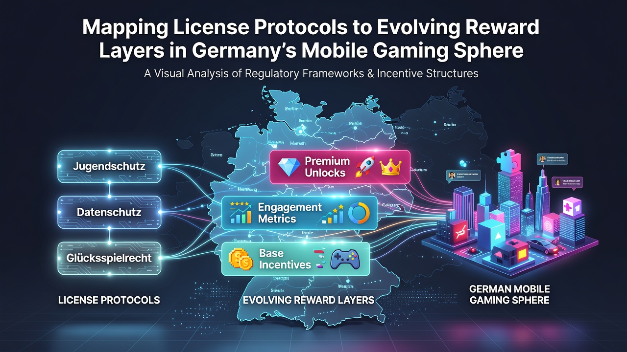 Darstellung der Verbindung zwischen Lizenzprotokollen und Belohnungsebenen im deutschen mobilen Glücksspiel