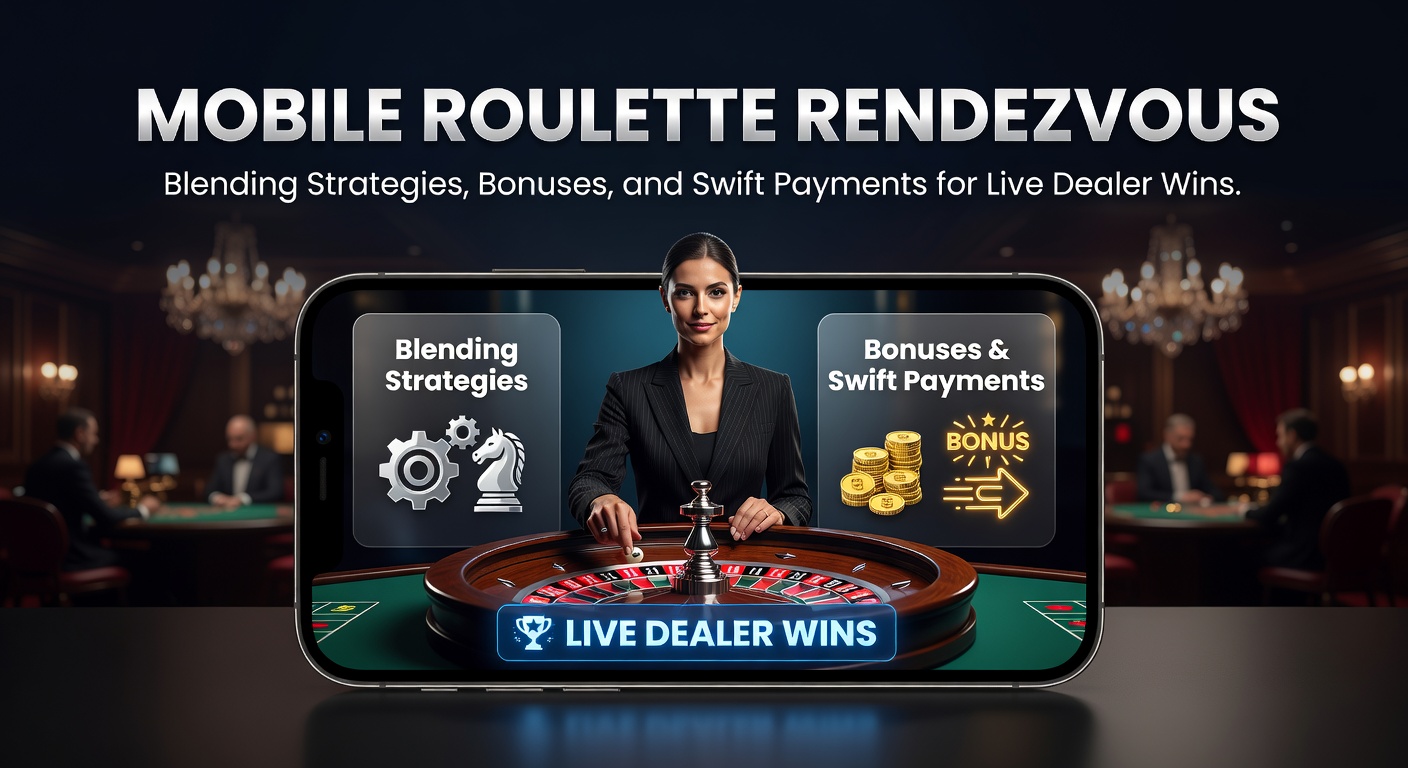 Smartphone mit Live-Roulette-Tisch und Dealer auf dem Bildschirm, umgeben von Strategie-Notizen und Bonus-Symbolen